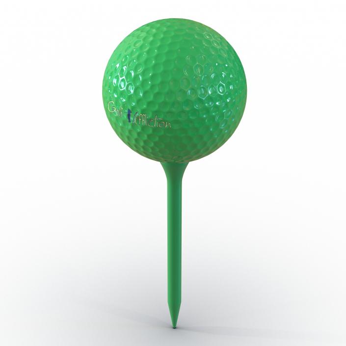 3D Golf Ball and Tee Green model