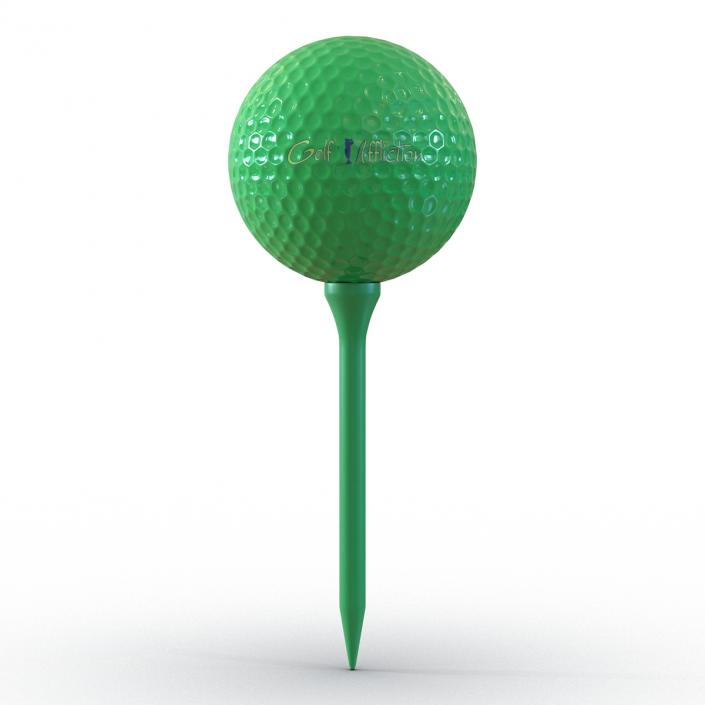 3D Golf Ball and Tee Green model