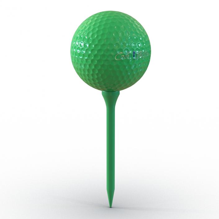 3D Golf Ball and Tee Green model