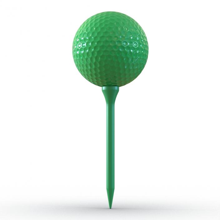 3D Golf Ball and Tee Green model