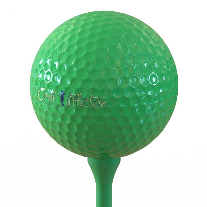 3D Golf Ball and Tee Green model