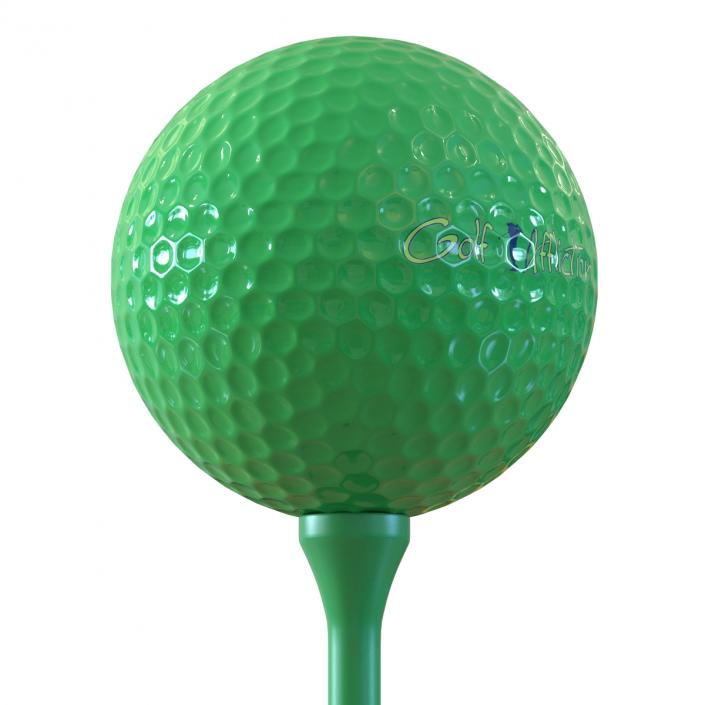 3D Golf Ball and Tee Green model