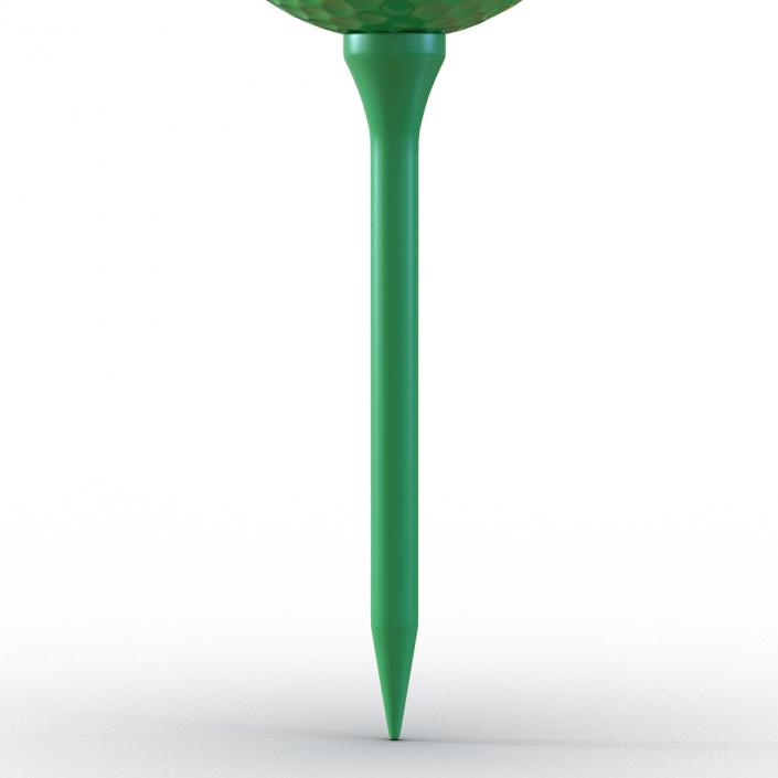 3D Golf Ball and Tee Green model