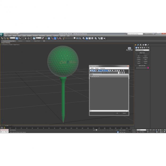 3D Golf Ball and Tee Green model