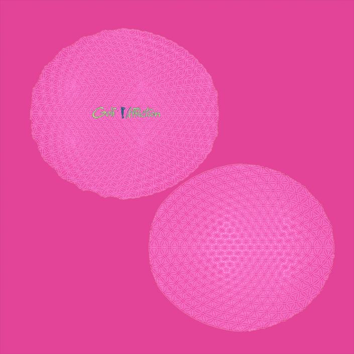 Golf Ball and Tee Pink 3D