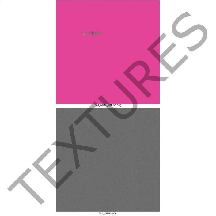 Golf Ball and Tee Pink 3D