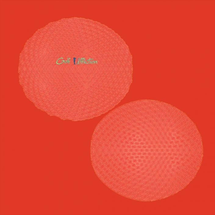 3D Golf Ball and Tee Red