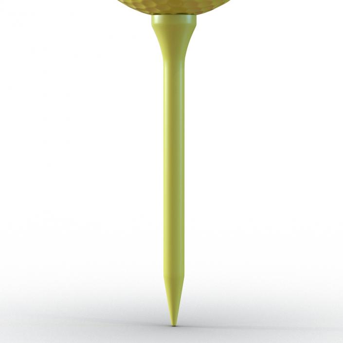 Golf Ball and Tee Yellow 3D model