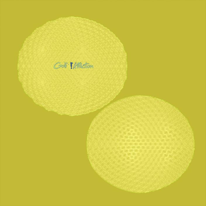 Golf Ball and Tee Yellow 3D model