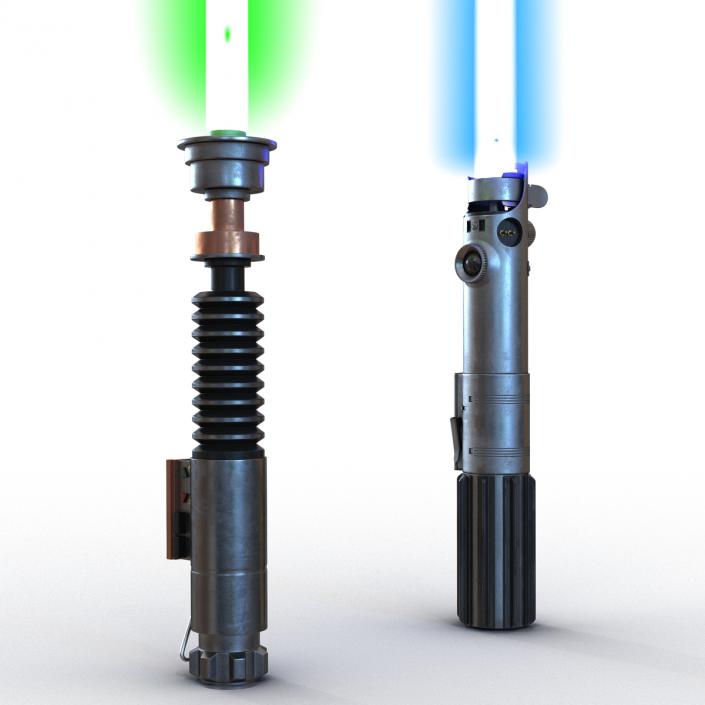 Star Wars Luke Skywalker Used Lightsabers Collection 3D