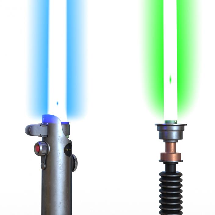 Star Wars Luke Skywalker Used Lightsabers Collection 3D