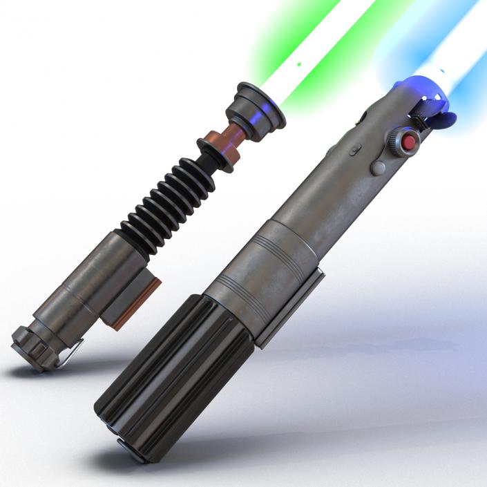 Star Wars Luke Skywalker Used Lightsabers Collection 3D