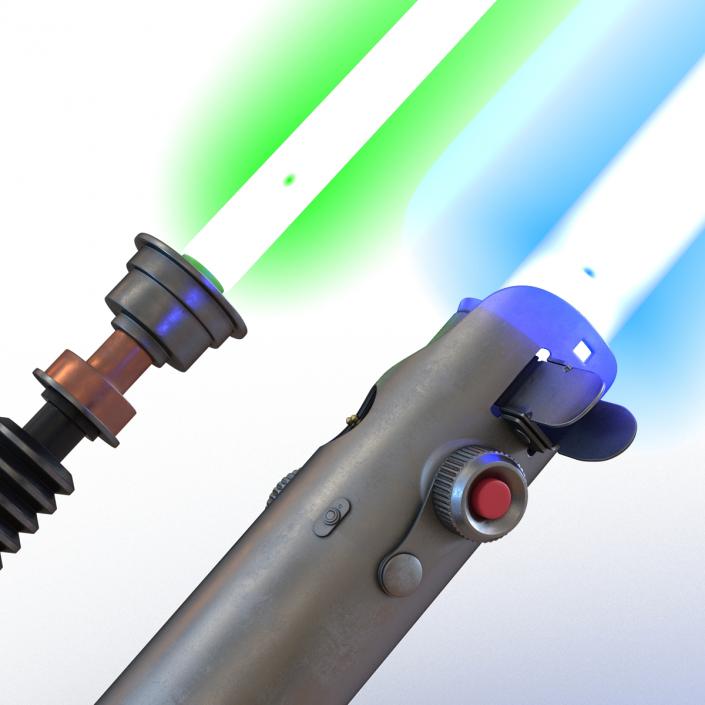 Star Wars Luke Skywalker Used Lightsabers Collection 3D