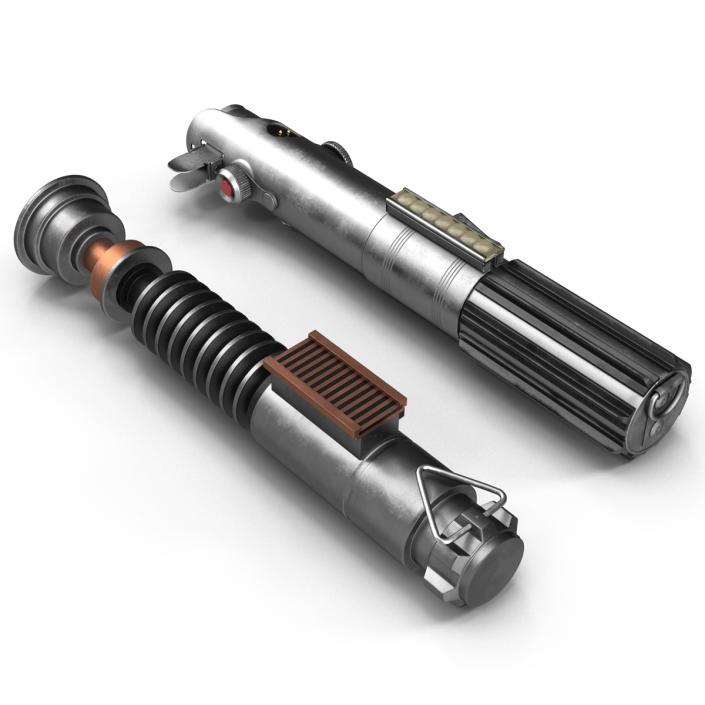 Luke Skywalker Used Lightsabers Collection 3D