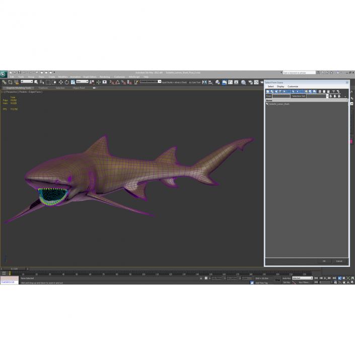 3D Sicklefin Lemon Shark Pose 2 model