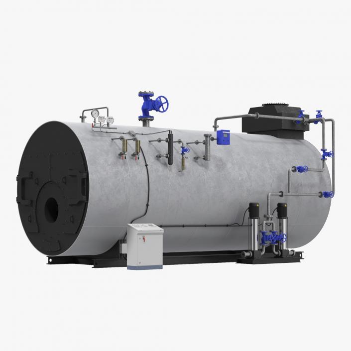 Industrial Gas Steam Generator Boiler 3D