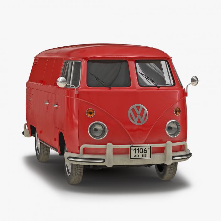 Volkswagen Type 2 Panel Van Simple Interior Red 3D