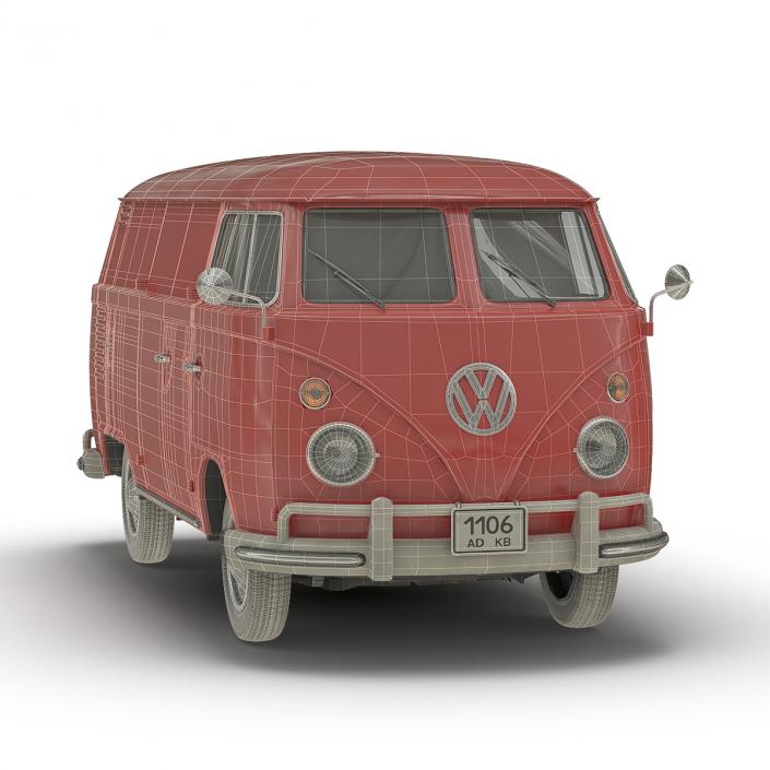 Volkswagen Type 2 Panel Van Simple Interior Red 3D