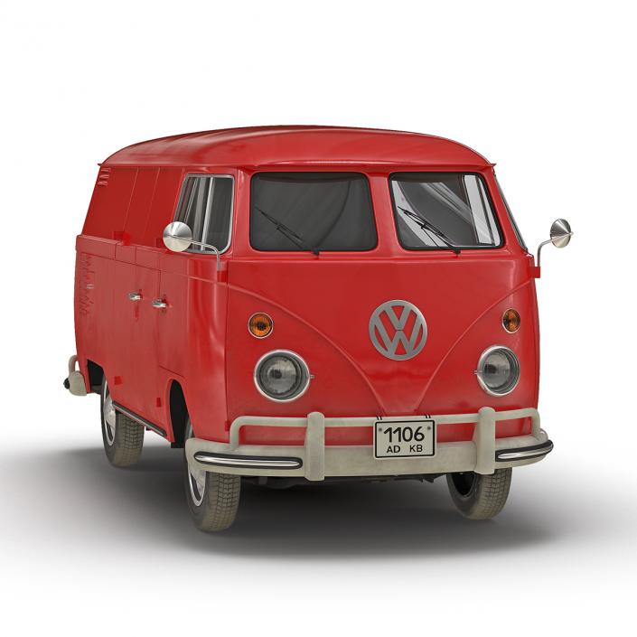 Volkswagen Type 2 Panel Van Simple Interior Red 3D