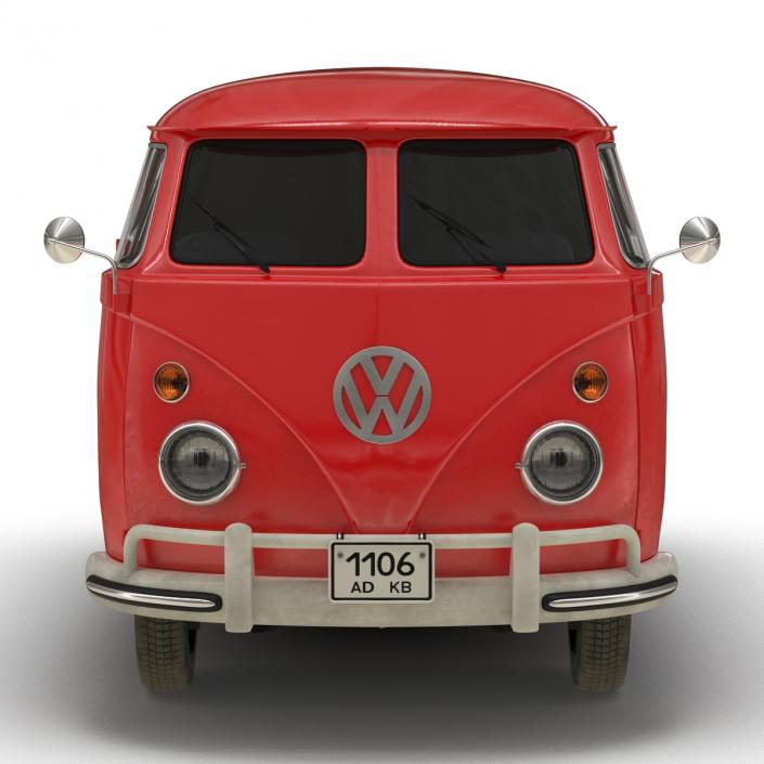 Volkswagen Type 2 Panel Van Simple Interior Red 3D