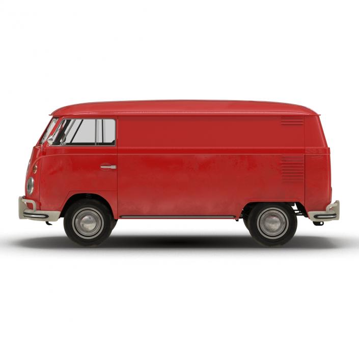 Volkswagen Type 2 Panel Van Simple Interior Red 3D