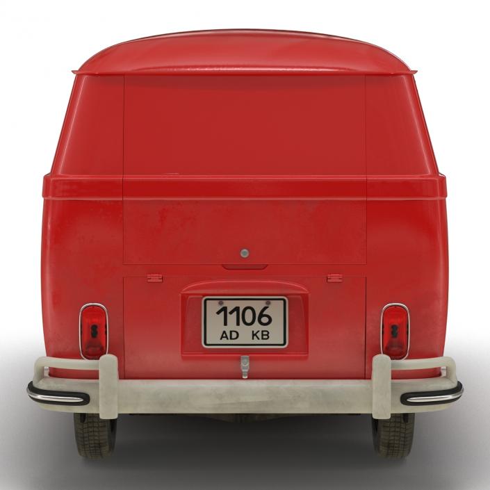 Volkswagen Type 2 Panel Van Simple Interior Red 3D