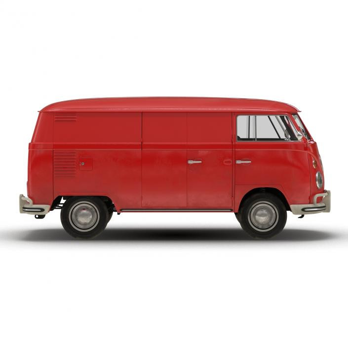 Volkswagen Type 2 Panel Van Simple Interior Red 3D