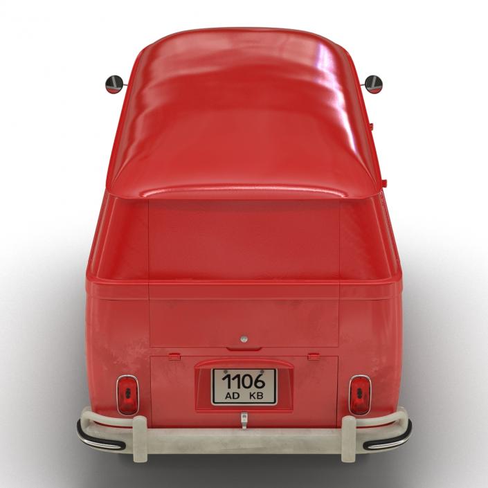 Volkswagen Type 2 Panel Van Simple Interior Red 3D