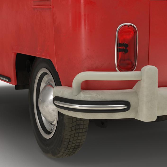 Volkswagen Type 2 Panel Van Simple Interior Red 3D