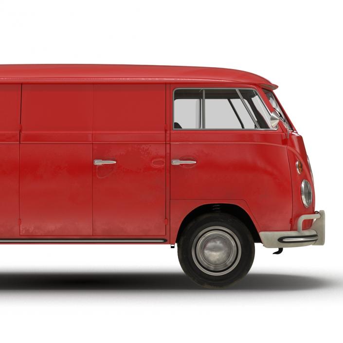 Volkswagen Type 2 Panel Van Simple Interior Red 3D