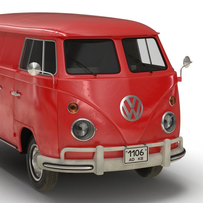 Volkswagen Type 2 Panel Van Simple Interior Red 3D