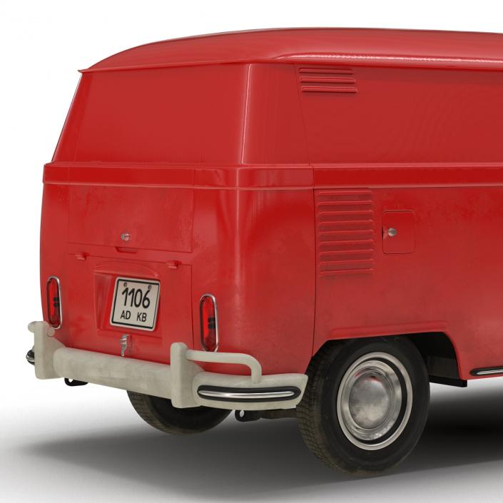 Volkswagen Type 2 Panel Van Simple Interior Red 3D