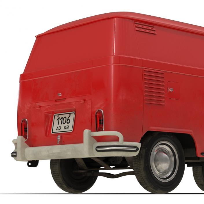 Volkswagen Type 2 Panel Van Simple Interior Red 3D