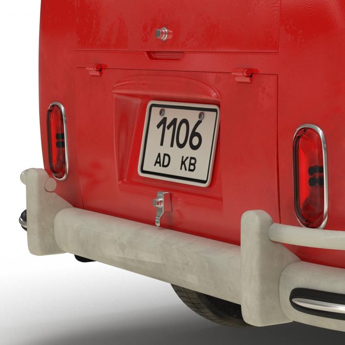 Volkswagen Type 2 Panel Van Simple Interior Red 3D