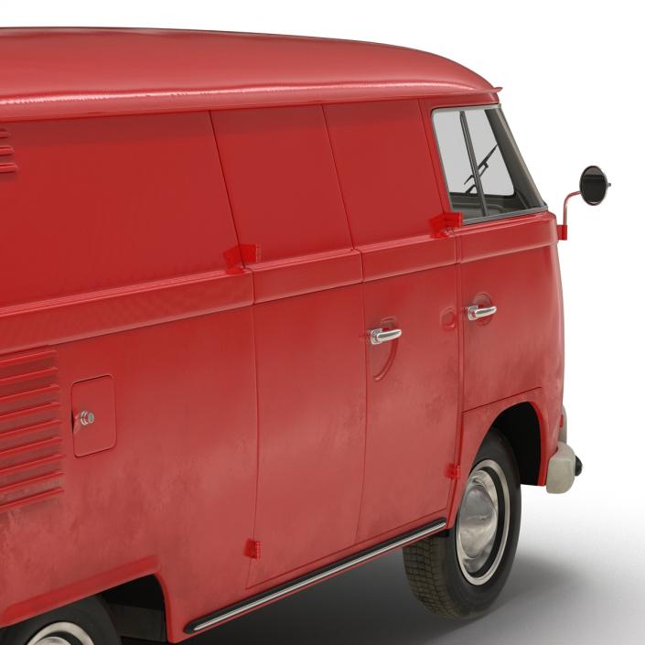 Volkswagen Type 2 Panel Van Simple Interior Red 3D