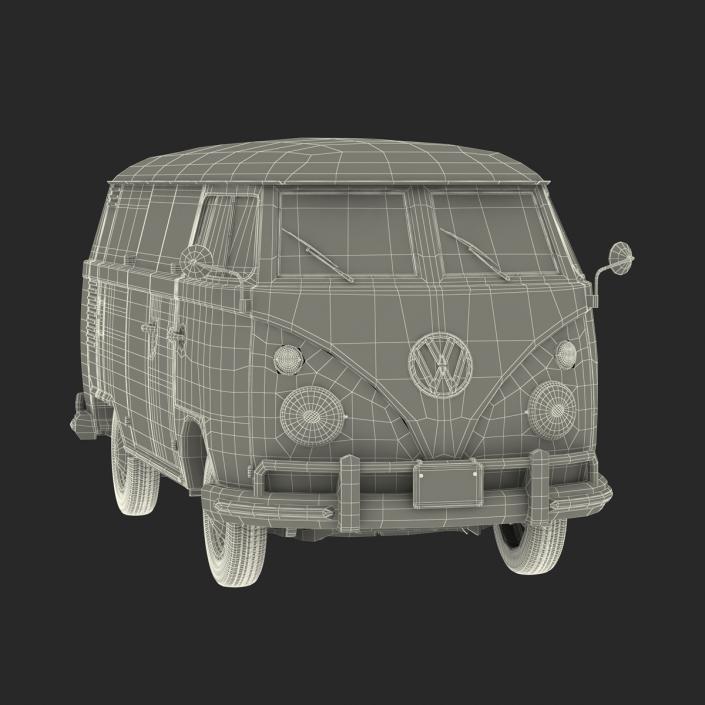 Volkswagen Type 2 Panel Van Simple Interior Red 3D