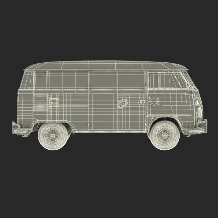 Volkswagen Type 2 Panel Van Simple Interior Red 3D