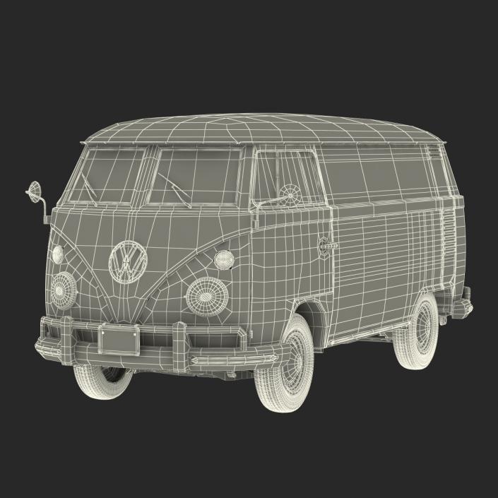 Volkswagen Type 2 Panel Van Simple Interior Red 3D