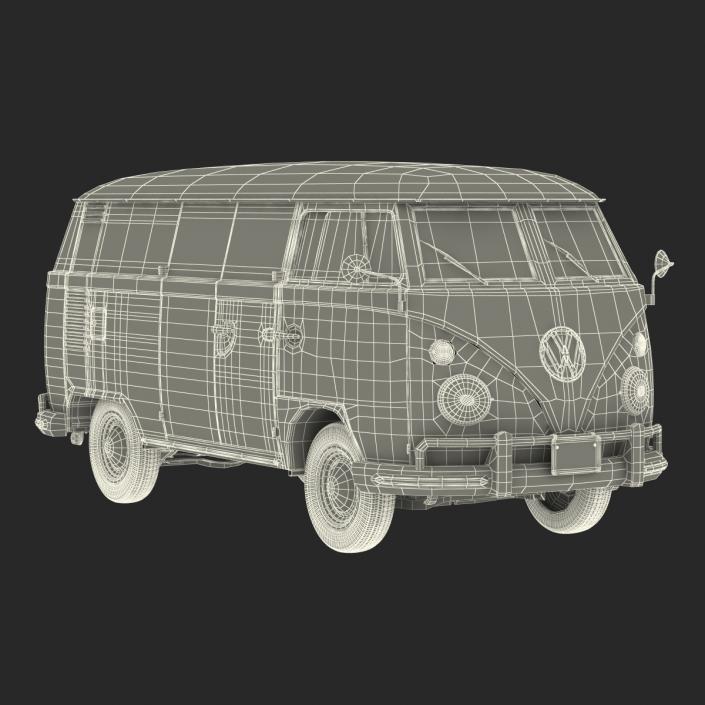 Volkswagen Type 2 Panel Van Simple Interior Red 3D