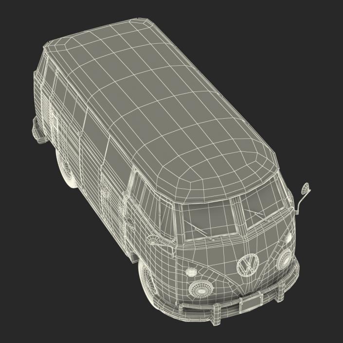 Volkswagen Type 2 Panel Van Simple Interior Red 3D