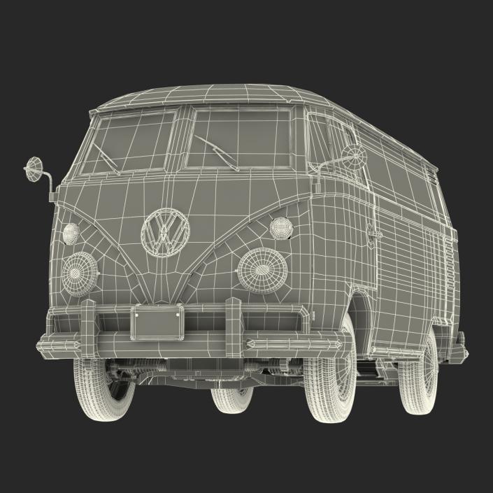 Volkswagen Type 2 Panel Van Simple Interior Red 3D