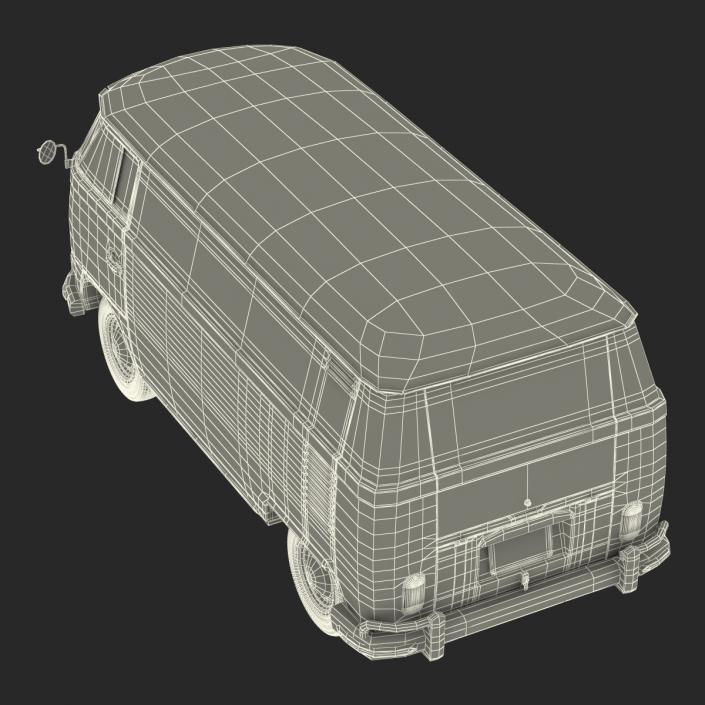 Volkswagen Type 2 Panel Van Simple Interior Red 3D