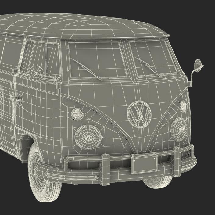 Volkswagen Type 2 Panel Van Simple Interior Red 3D