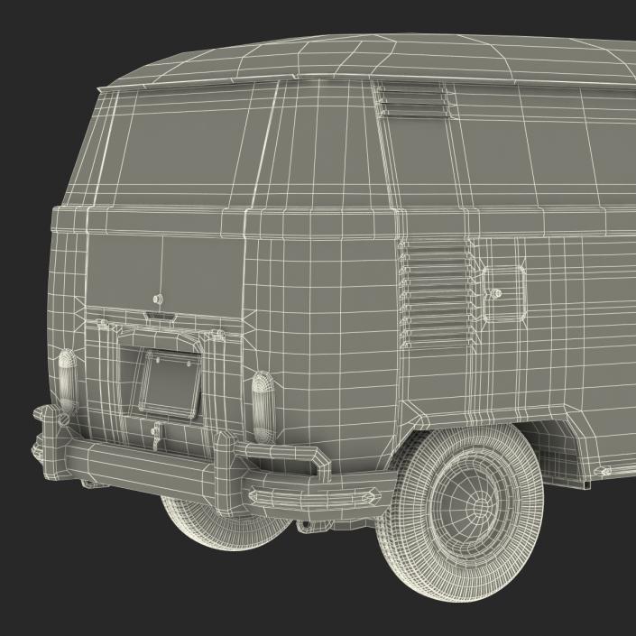 Volkswagen Type 2 Panel Van Simple Interior Red 3D