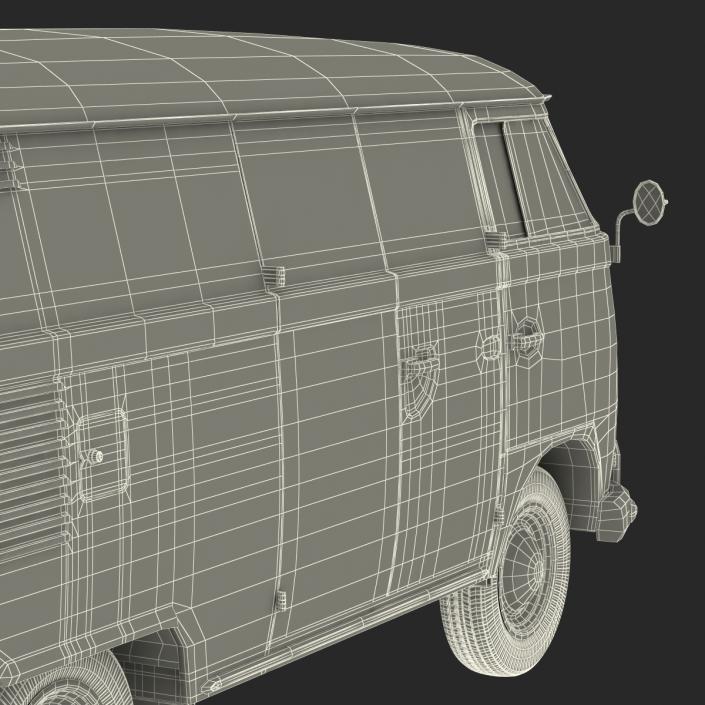 Volkswagen Type 2 Panel Van Simple Interior Red 3D