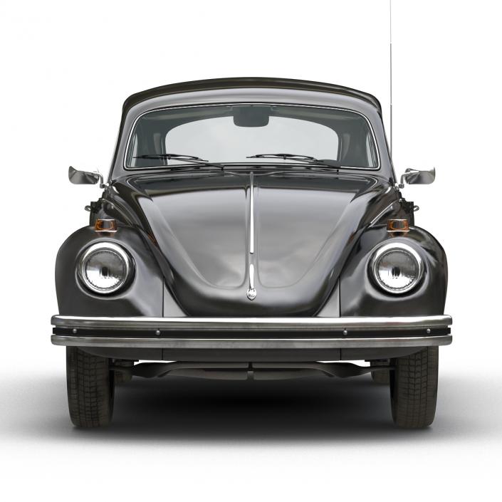 3D model Volkswagen Beetle 1966 Rigged Black