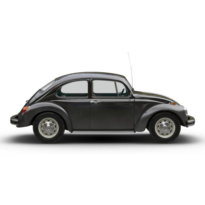 3D model Volkswagen Beetle 1966 Rigged Black