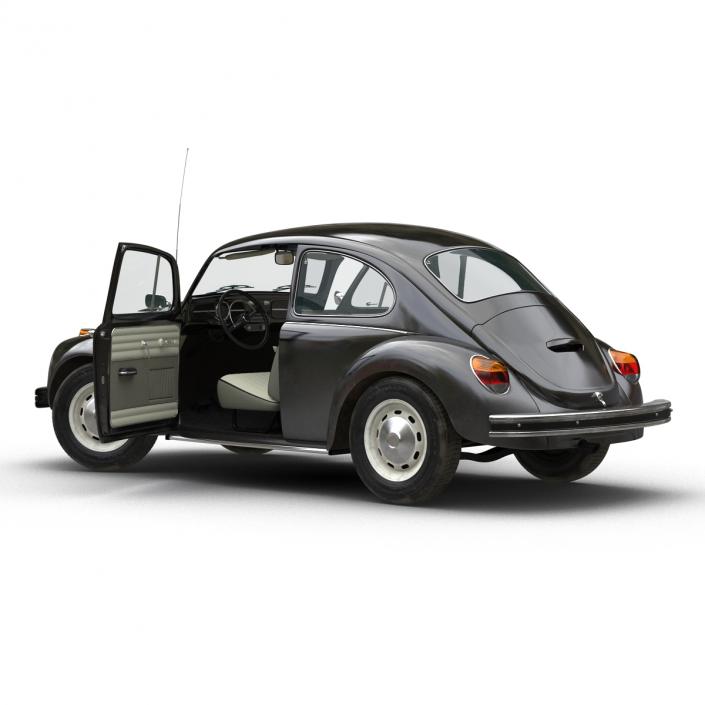 3D model Volkswagen Beetle 1966 Rigged Black