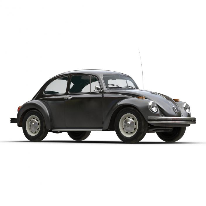 3D model Volkswagen Beetle 1966 Rigged Black