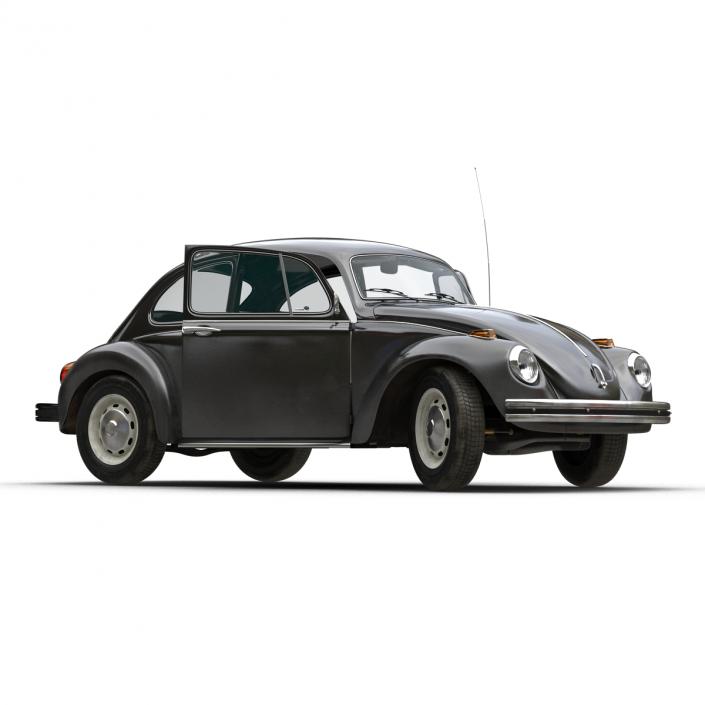 3D model Volkswagen Beetle 1966 Rigged Black